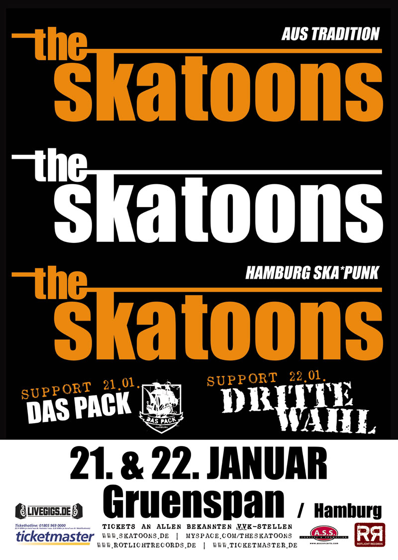 Bild zu THE SKATOONS LIVE IM GRUENSPAN 21.+22. JAN. 2011 mit DAS PACK und DRITTE WAHL